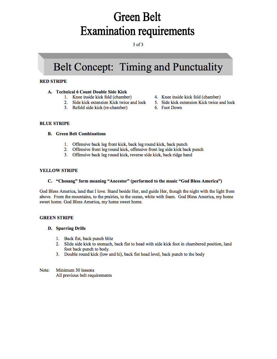 Green belt meaning